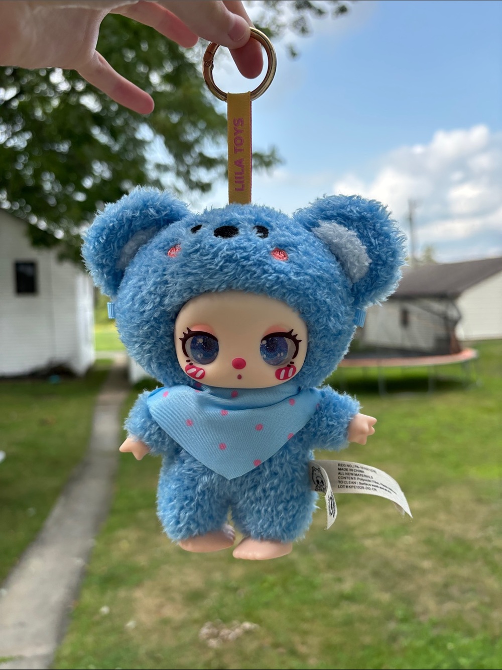 Blue Bear Plush Keychain Doll